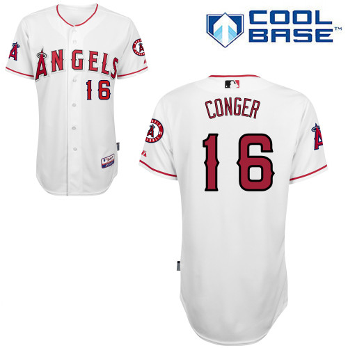 Hank Conger #16 MLB Jersey-Los Angeles Angels of Anaheim Men's Authentic Home White Cool Base Baseball Jersey